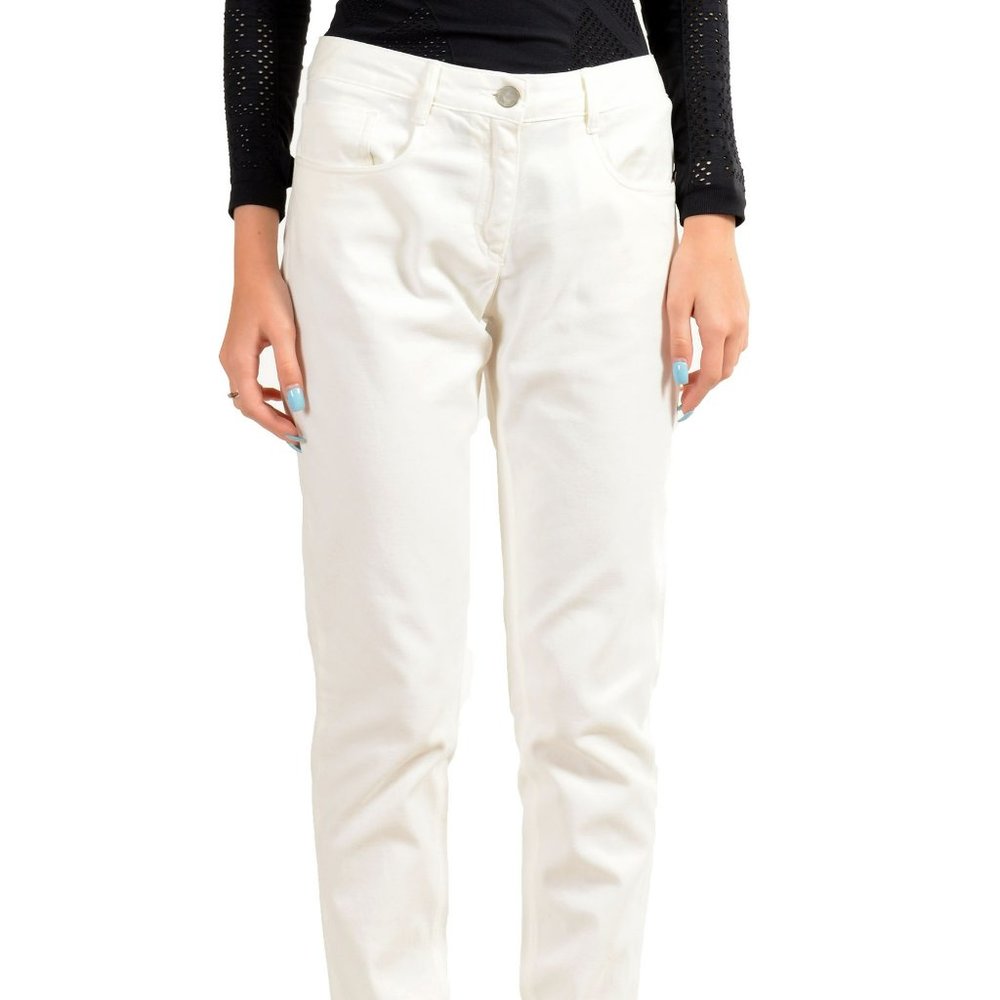 Maison Margiela MM6 Women's White Straight Leg Jeans US M IT 42